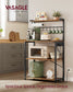 VASAGLE Barnet Kitchen Bakers Rack with Power Outlet – Rustic Brown, Ink Black