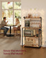 VASAGLE Barnet Kitchen Bakers Rack with Power Outlet – Rustic Brown, Ink Black