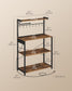VASAGLE Barnet Kitchen Bakers Rack with Power Outlet – Rustic Brown, Ink Black