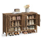 VASAGLE 3-Tier Shoe Cabinet, Farmhouse Style – Honey Brown