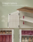 VASAGLE 3-Tier Shoe Cabinet, Farmhouse Style – Rustic White