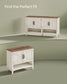 VASAGLE 3-Tier Shoe Cabinet, Farmhouse Style – Rustic White