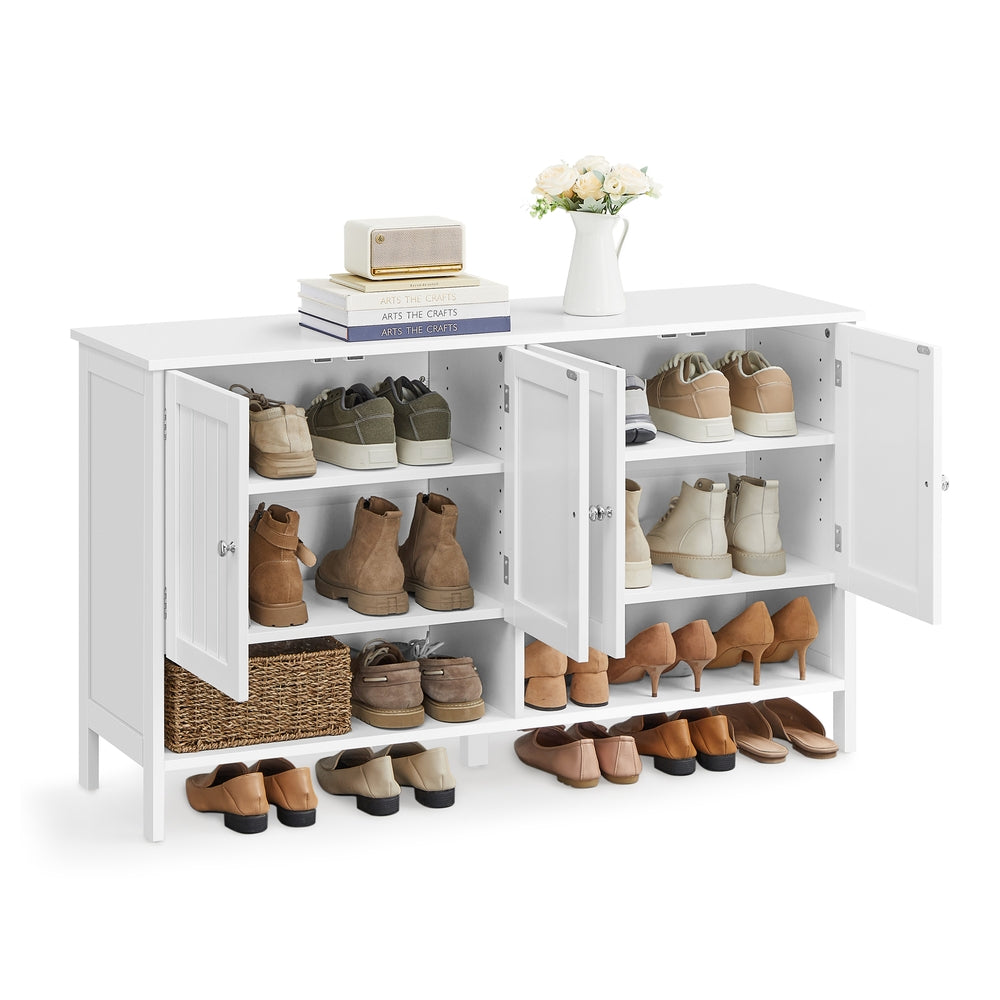 VASAGLE Shoe Cabinet, 3-Tier Shoe Storage Organizer – Cloud White