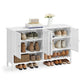 VASAGLE Shoe Cabinet, 3-Tier Shoe Storage Organizer – Cloud White