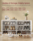 VASAGLE Shoe Cabinet, 3-Tier Shoe Storage Organizer – Cloud White