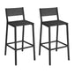 VASAGLE Industrial Bar Stools, Set of 2, Rustic Brown, 28.5" Seat, Ergonomic Backrest – Charcoal Gray, Black
