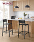 VASAGLE Industrial Bar Stools, Set of 2, Rustic Brown, 28.5" Seat, Ergonomic Backrest – Charcoal Gray, Black