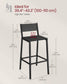 VASAGLE Industrial Bar Stools, Set of 2, Rustic Brown, 28.5" Seat, Ergonomic Backrest – Charcoal Gray, Black