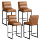 VASAGLE Ekho Bar Stools Set of 4, Counter Height Stools with Backs, Caramel Brown
