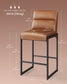 VASAGLE Ekho Bar Stools Set of 4, Counter Height Stools with Backs, Caramel Brown