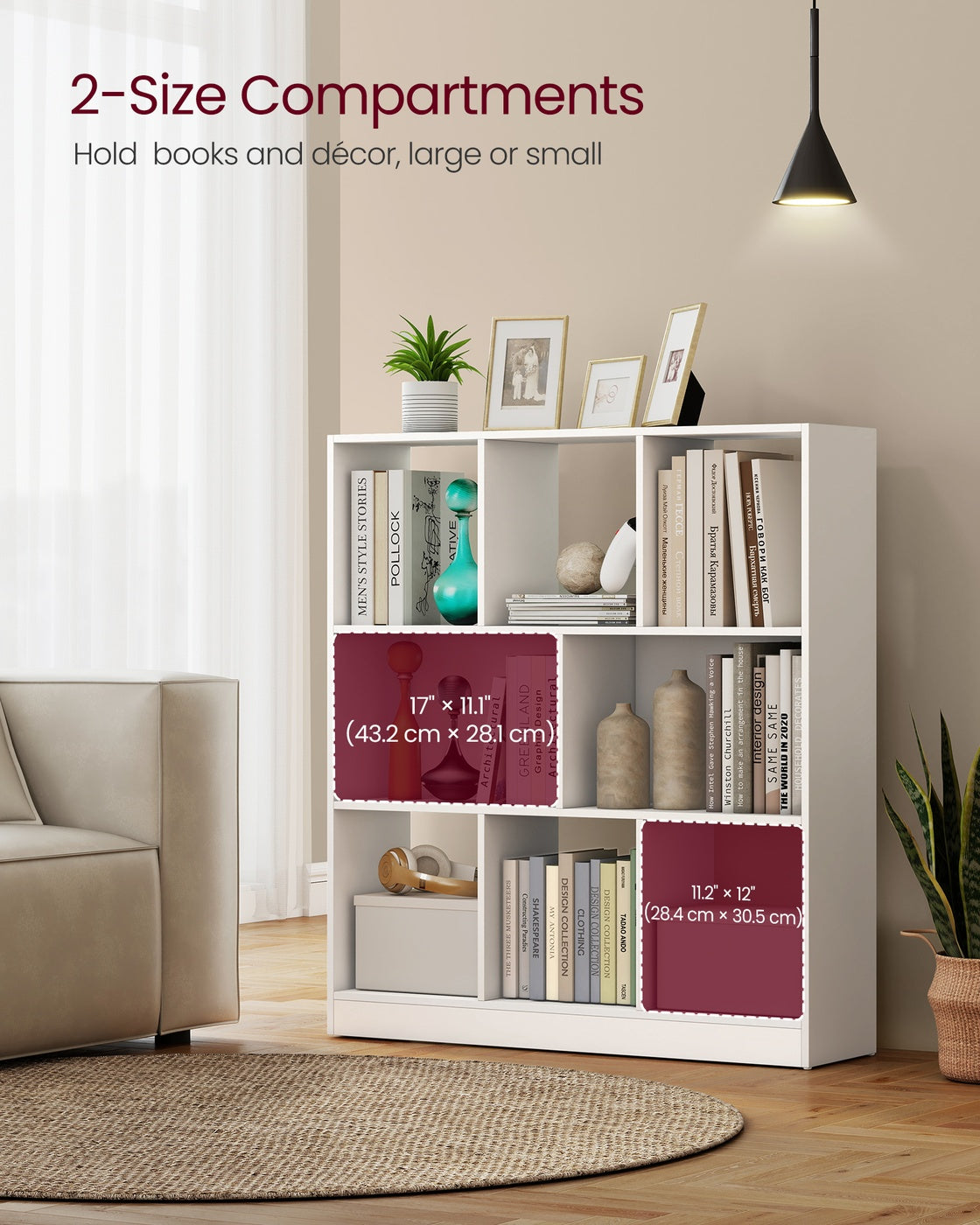 VASAGLE Custos Open Storage Bookshelf – Cloud White