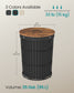 SONGMICS Round Laundry Hamper with Lid, 25 Gallons, Black – Ink Black