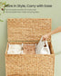SONGMICS Multi Compartment Wicker Laundry Hamper with Lid – Natural