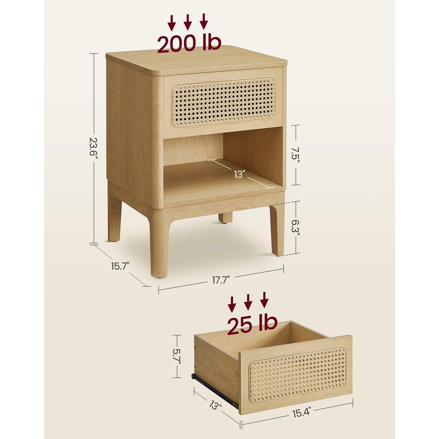 Rattan Nightstand with Drawer FredCo