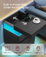 VASAGLE Kailyn Nightstand with Power Outlets, Sliding Lid | ULET650BC01S