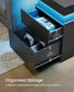 VASAGLE Kailyn Nightstand with Power Outlets, Sliding Lid | ULET650BC01S