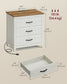 VASAGLE Liry Farmhouse Nightstand with Charging Station – Rustic White, Honey Brown – 15.7"D x 23.6"W x 24.8"H