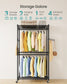 SONGMICS Heavy-Duty Rolling Clothes Rack – Ink Black – 35.4"L x 15.8"W x 78.3"H