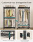 SONGMICS Heavy-Duty Rolling Clothes Rack – Ink Black – 35.4"L x 15.8"W x 78.3"H