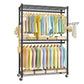 SONGMICS Heavy-Duty Rolling Clothes Rack – Ink Black – 43.3"L x 15.8"W x 78.3"H | ULGR414B01