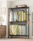 SONGMICS Heavy-Duty Rolling Clothes Rack – Ink Black – 43.3"L x 15.8"W x 78.3"H | ULGR414B01