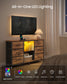 SONGMICS Bellah TV Stand with Drawers and Shelves – Rustic Brown