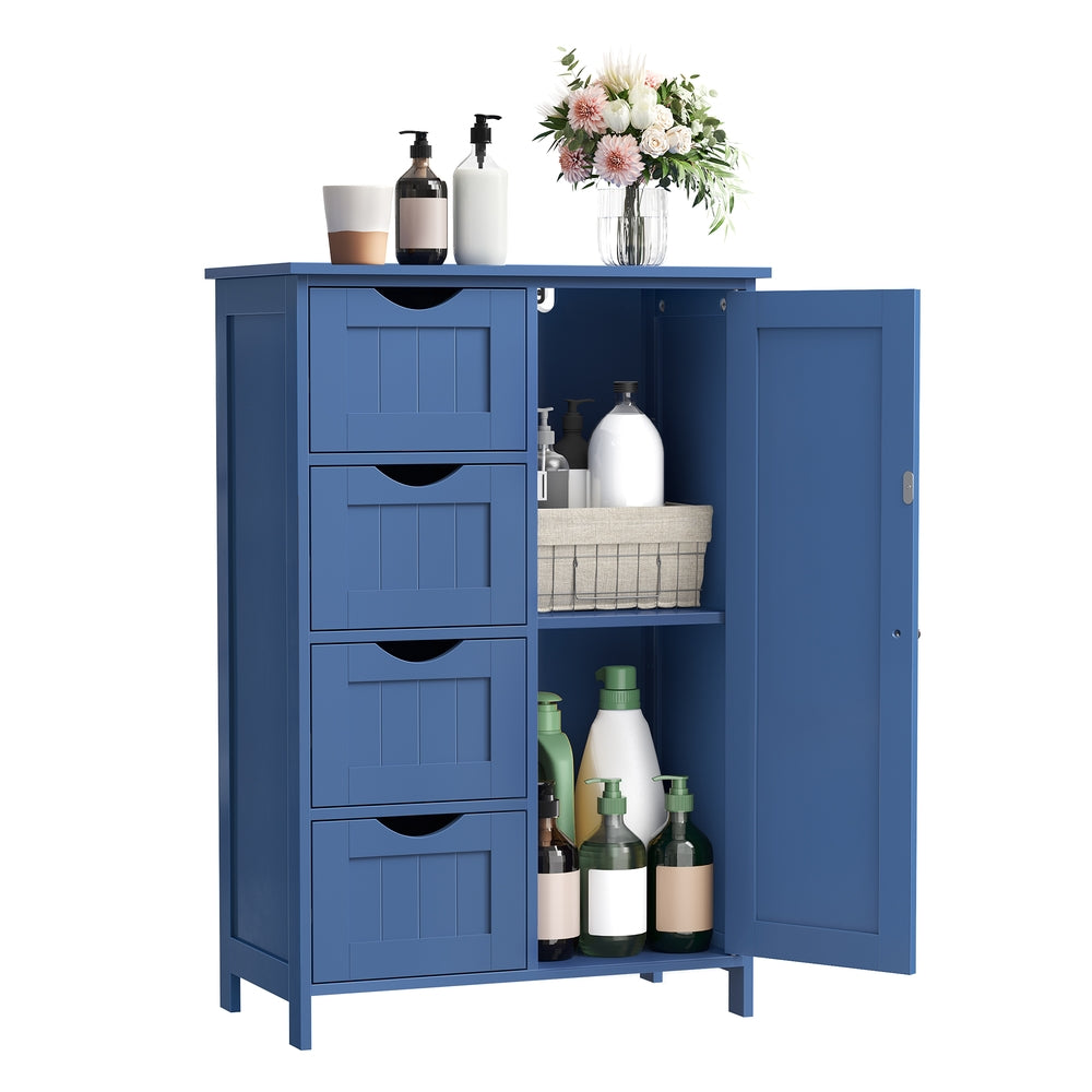 VASAGLE Storage Cabinet with Drawers, 11.8 X 21.7 X 32.3 Inches, Bijou Blue – Bihou Blue