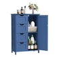VASAGLE Storage Cabinet with Drawers, 11.8 X 21.7 X 32.3 Inches, Bijou Blue – Bihou Blue