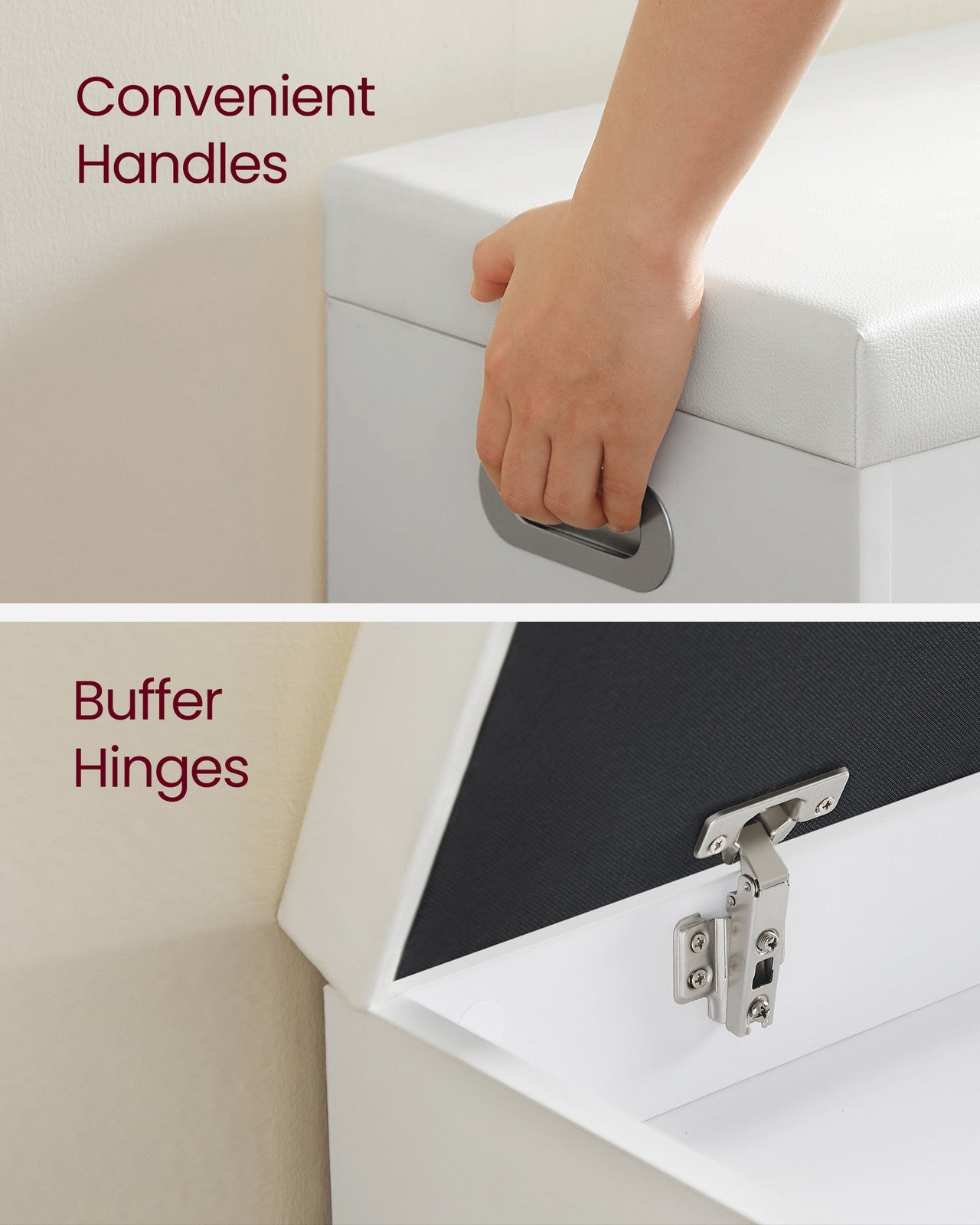 VASAGLE Custos Storage Bench with Cushion, Shoe Bench | ULHS30W