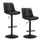 VASAGLE Bar Stools, Set of 2 Swivel Bar Chairs, Adjustable Height, Ink Black