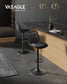 VASAGLE Bar Stools, Set of 2 Swivel Bar Chairs, Adjustable Height, Ink Black