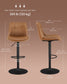 VASAGLE Bar Stools, Set of 2 Swivel Bar Chairs, Adjustable Height, Caramel Brown