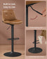VASAGLE Bar Stools, Set of 2 Swivel Bar Chairs, Adjustable Height, Caramel Brown