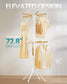 SONGMICS Clothes Drying Rack 2-Tier, with Bamboo Hanging Rods, White and Natural – White, Natural