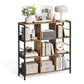 VASAGLE Bookshelf with 9 Storage Cubes – Rustic Brown, Black