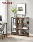 VASAGLE Bookshelf with 9 Storage Cubes – Rustic Brown, Black