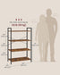VASAGLE 4-Tier Tall Bookshelf – Honey Brown, Black