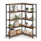 VASAGLE Metal Frame Bookshelf for Living Room Bedroom or Office – Rustic Brown, Ink Black