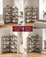 VASAGLE Metal Frame Bookshelf for Living Room Bedroom or Office – Rustic Brown, Ink Black