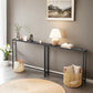 VASAGLE Slim Console Table with Power Outlets for Sofa and Entryway – Ebony Black, Ink Black