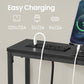VASAGLE Slim Console Table with Power Outlets for Sofa and Entryway – Ebony Black, Ink Black