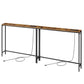 VASAGLE Slim Console Table with Power Outlets for Sofa and Entryway – Rustic Brown, Ink Black