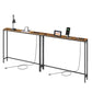 VASAGLE Slim Console Table with Power Outlets for Sofa and Entryway – Rustic Brown, Ink Black