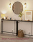VASAGLE Set of Two Console Tables with Power Outlets and Hooks – Ebony Black, Ink Black