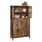 VASAGLE Daxton Pantry Cabinet with Door and Adjustable Shelf – Rustic Brown, Black