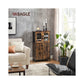 VASAGLE Daxton Pantry Cabinet with Door and Adjustable Shelf – Rustic Brown, Black