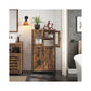VASAGLE Daxton Pantry Cabinet with Door and Adjustable Shelf – Rustic Brown, Black