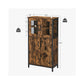 VASAGLE Daxton Pantry Cabinet with Door and Adjustable Shelf – Rustic Brown, Black