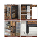 VASAGLE Daxton Pantry Cabinet with Door and Adjustable Shelf – Rustic Brown, Black