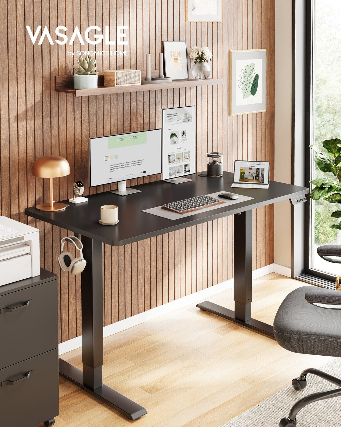 VASAGLE Electric Standing Desk 4 Memory Heights 47.2 X 23.6 Inches Ink Black